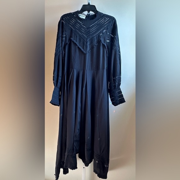 NWT Zadig & Voltaire Roxy Silk Dress M Black Lace - Picture 1 of 13